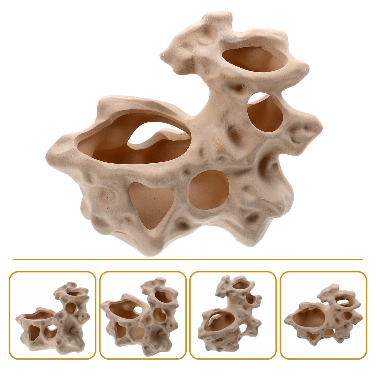 Grotta di Pesce in Ceramica per Acquario, Casa Rifugio Realistica e Durevole, Accessorio Decorativo per Vasca Pesci Finitura Fine e Design Naturale