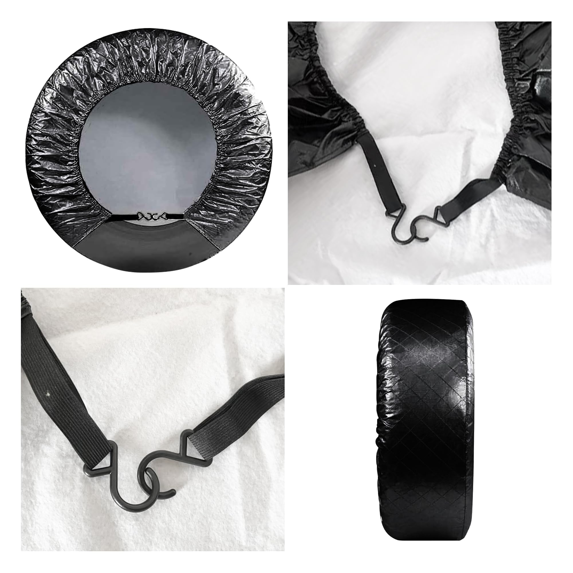 Tire Covers 2 Pack,Durable Aluminum Film Material - Tough Tire Wheel Protector for Truck, SUV, Trailer, Camper, RV - Universal.(Black, ?Fits Tire Diameters40-42?)