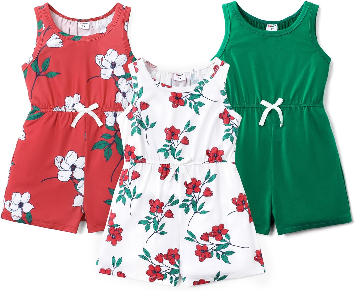 PATPAT 3 Packs Girls Cute Pink Romper Overalls Jumpsuits Kids Teens Preppy Clothes Pants For Girls Kids 5-6 Years PATPAT 3 Packs Girls Cute Pink Romper Overalls Jumpsuits Kids Teens Preppy Clothes Pants For Girls Kids 5-6 Years