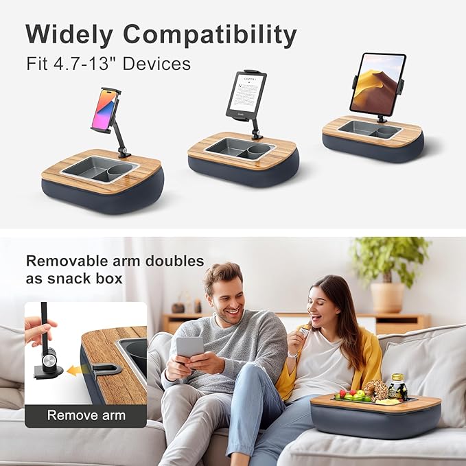 Soporte ERGONOV tipo almohada para tablets y teléfonos, gris miniatura 5