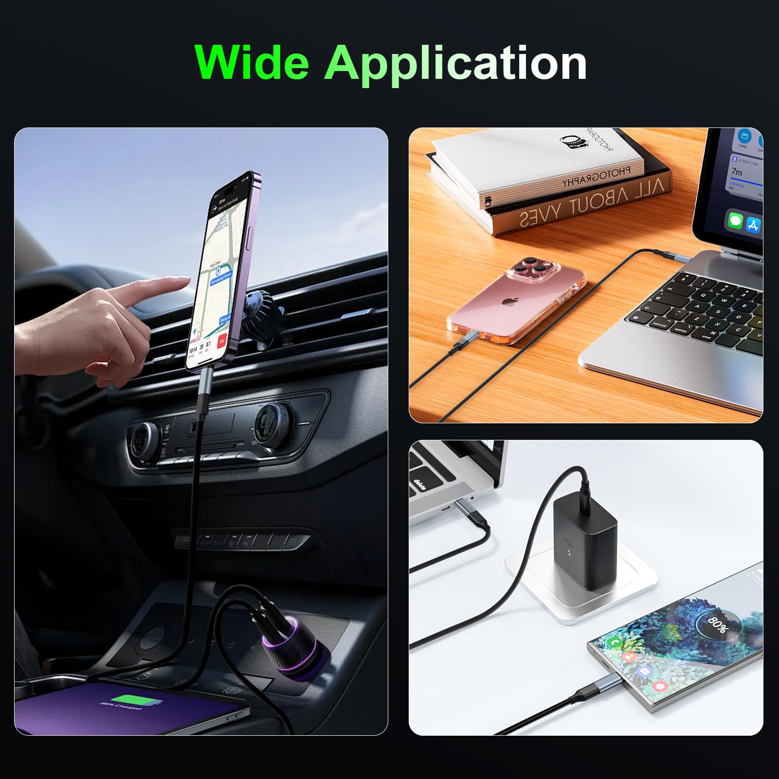 Adattatore da Lightning a USB C, 4 pezzi, adattatore da USB C a Lightning per iPhone 17/16 Pro/17 Pro Max/16 Plus/iPhone 15/iPhone 17 Pro, Galaxy S24/S23, iPad, per ricarica rapida, non per audio/OTG