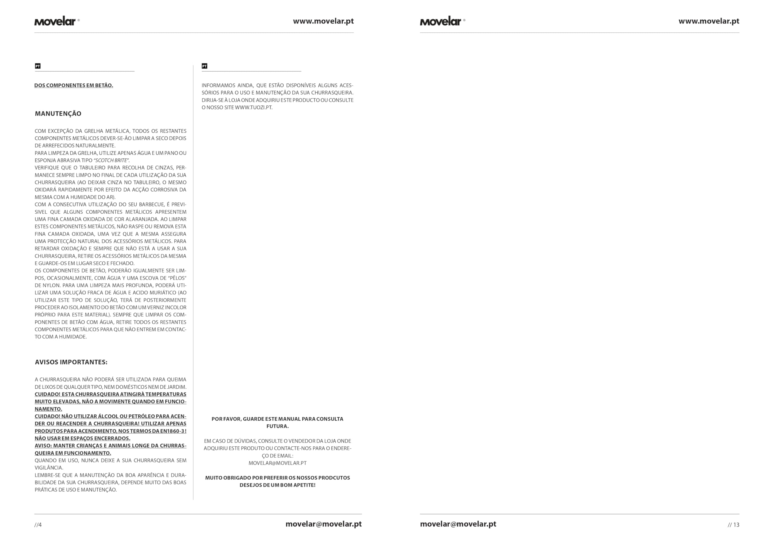 MOVELAR - Barbacoa de Obra en Hormigón y Ladrillo Alcoa Volante – Para Carbón y Leña, Resistente y Duradera para Exterior (86,5 x 58 x 150 cm)
