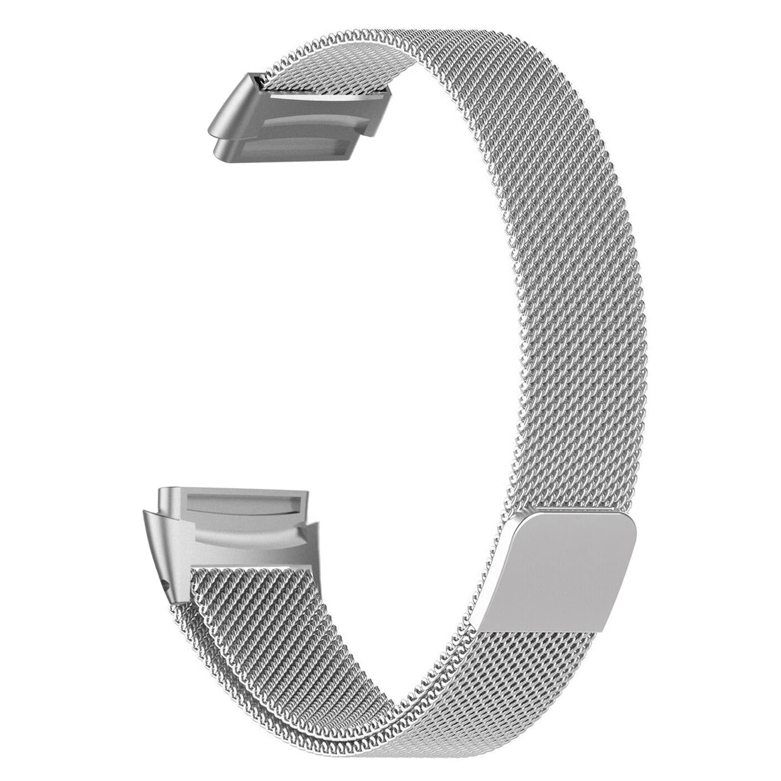 iLVANYA Metal Loop Bands Compatible with Fitbit Luxe,Stainless Steel Metal Mesh Lock Wristband Replacement for Fitbit Luxe Fitness Tracker Women Men(Sliver)