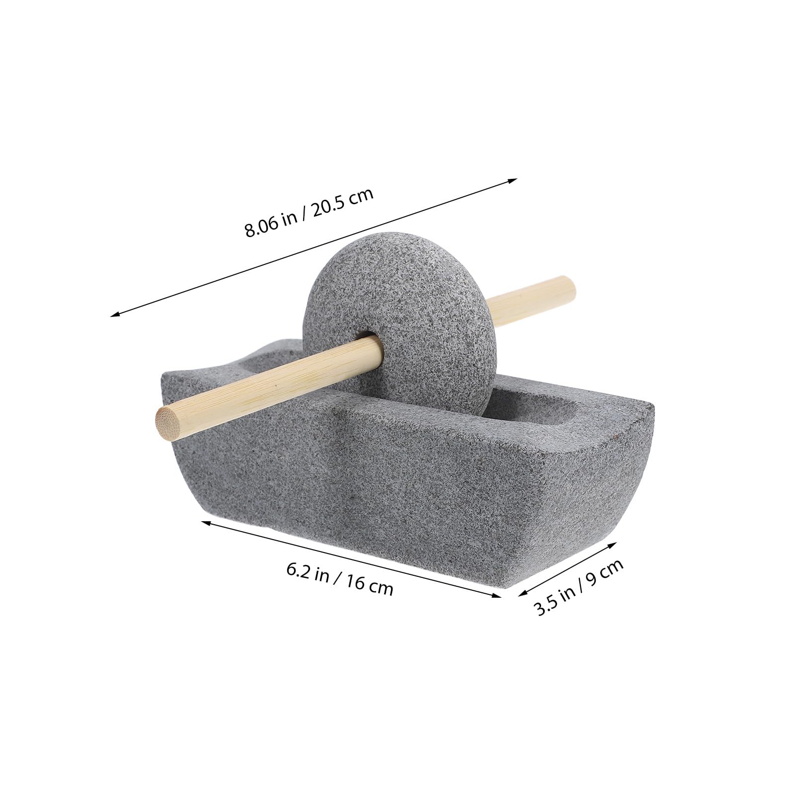 Mulino a Pietra Manuale 12 CM Manovella, Macina Spezie e Tè, Pestello di Pietra per Macinare Spezie e Medicinali, Utensile da Cucina per Preparazioni Casalinghe