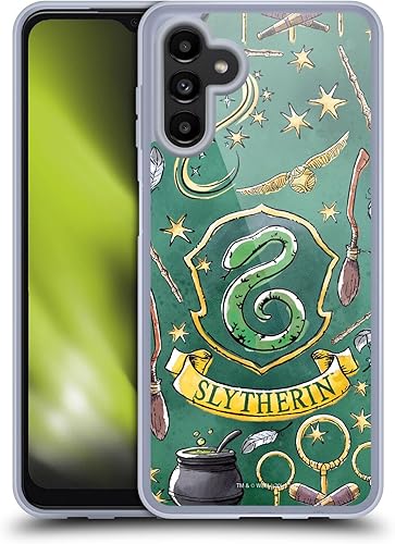 Miniatura 1 de Head Case Designs Funda de gel suave con licencia oficial de Harry Potter Slytherin, diseño de Reliquias de la Muerte XIII compatible con Samsung