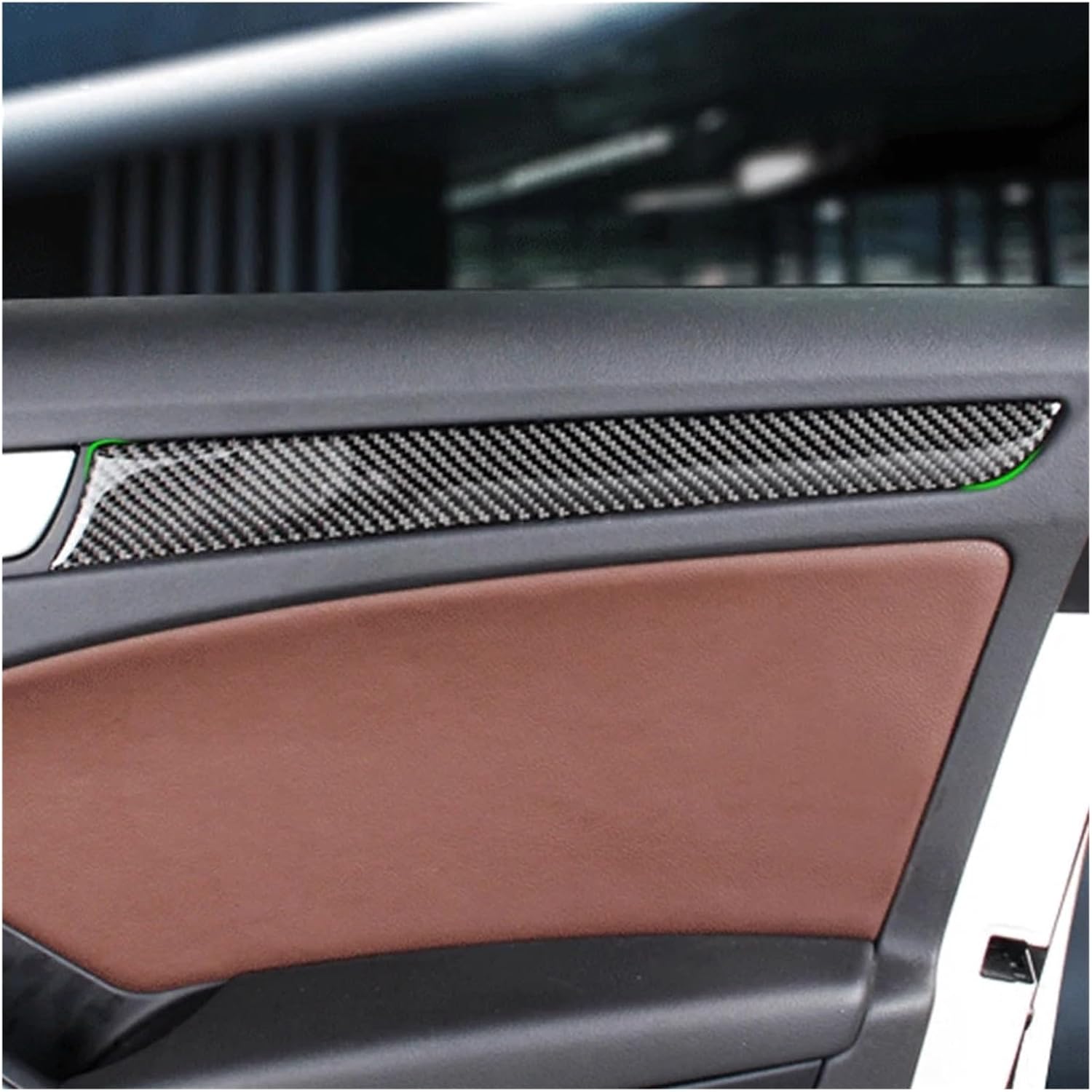 Car Carbon Fiber Window Door Panel Trim Compatible with Audi A4 B8 A5 2010 2011 2012 2013 2014 2015 2016