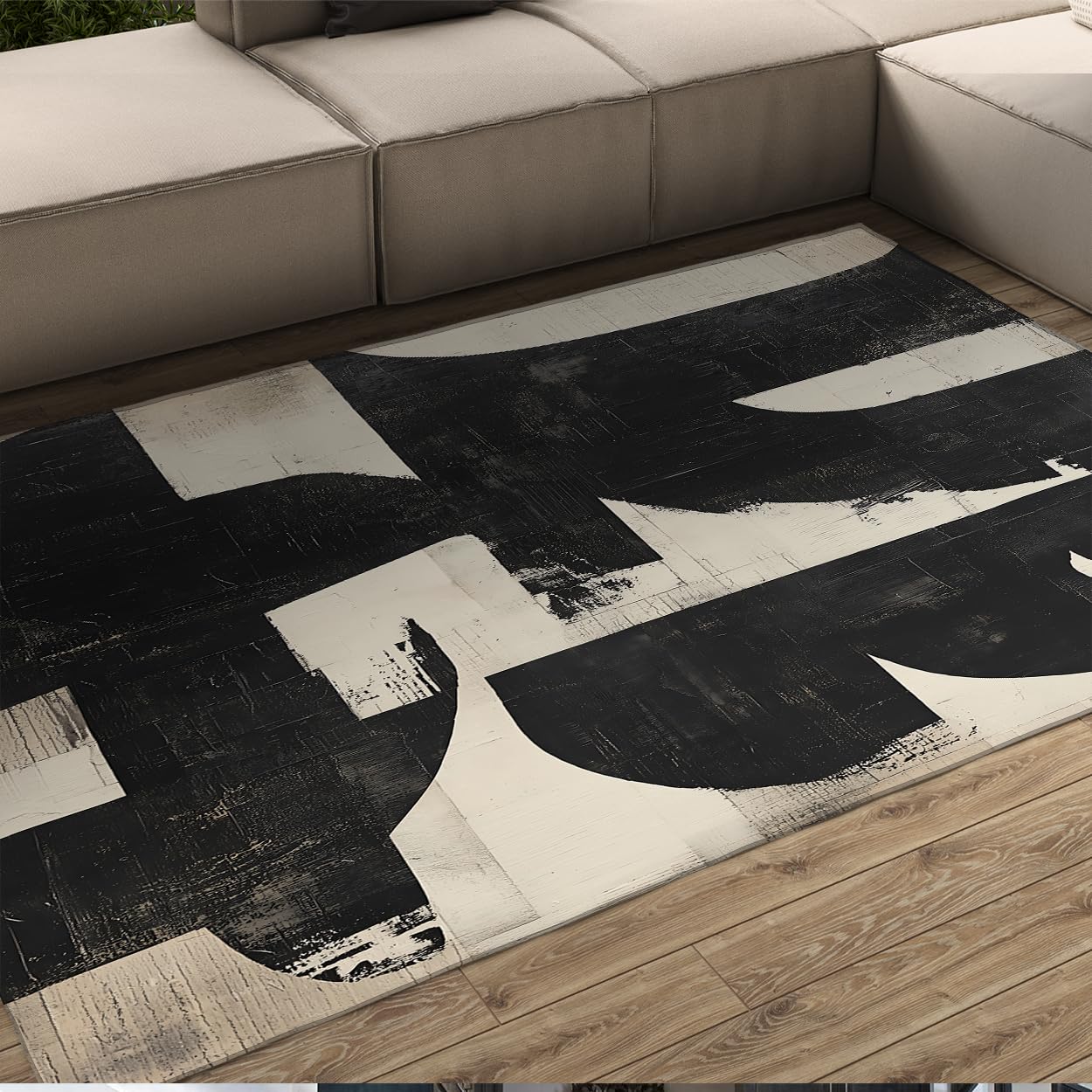 Tapis de porte abstrait r&eacute;tro lavable 60x120 cm id&eacute;al pour cuisine et buanderie