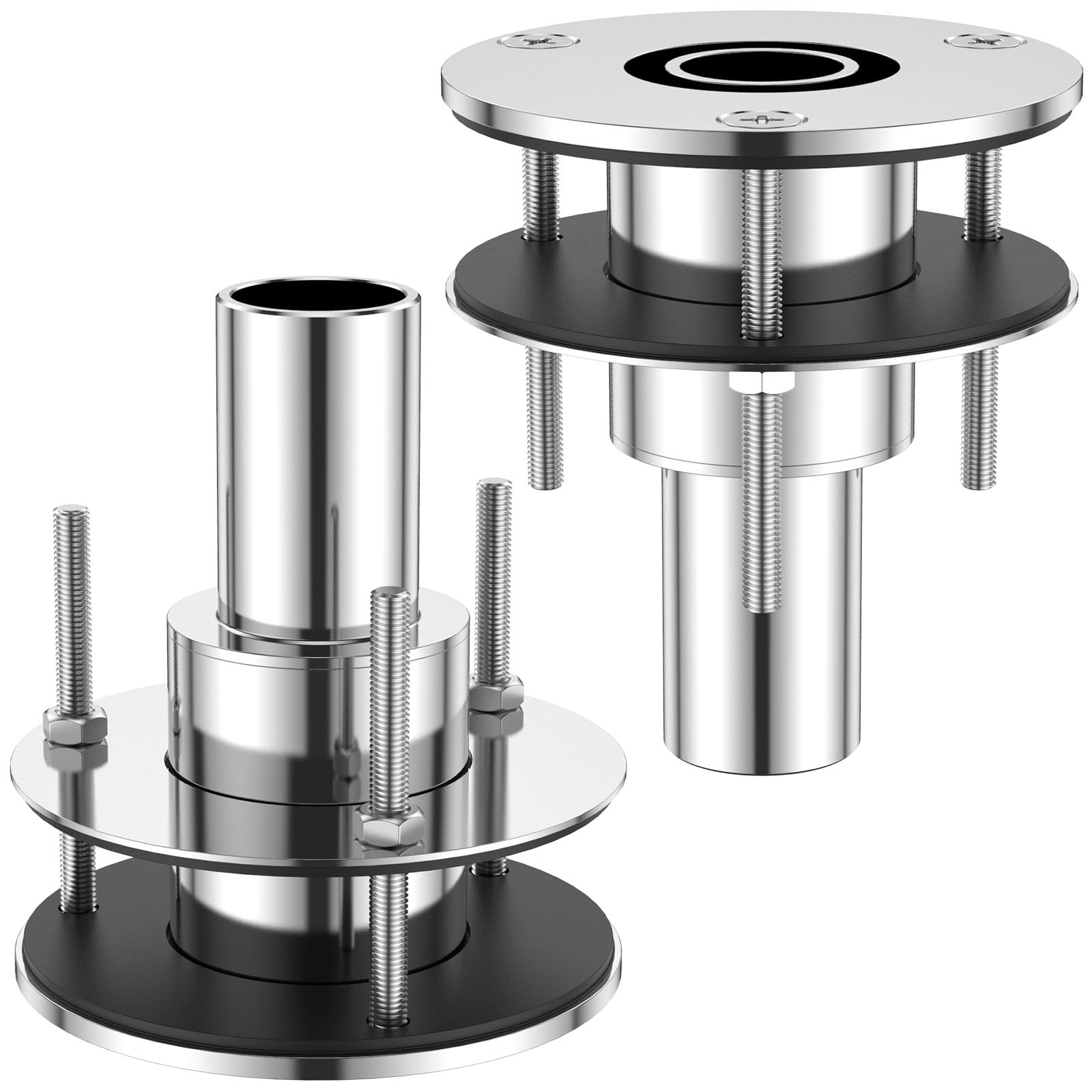 Hvxrjkn 2Pcs Stainless Steel 316 Straight Thru Hull Exhaust Skin, 24mm Tube Pipe Socket Hardware, Diesel Heater Exhaust Pipe Thru Wall, Thru Hull