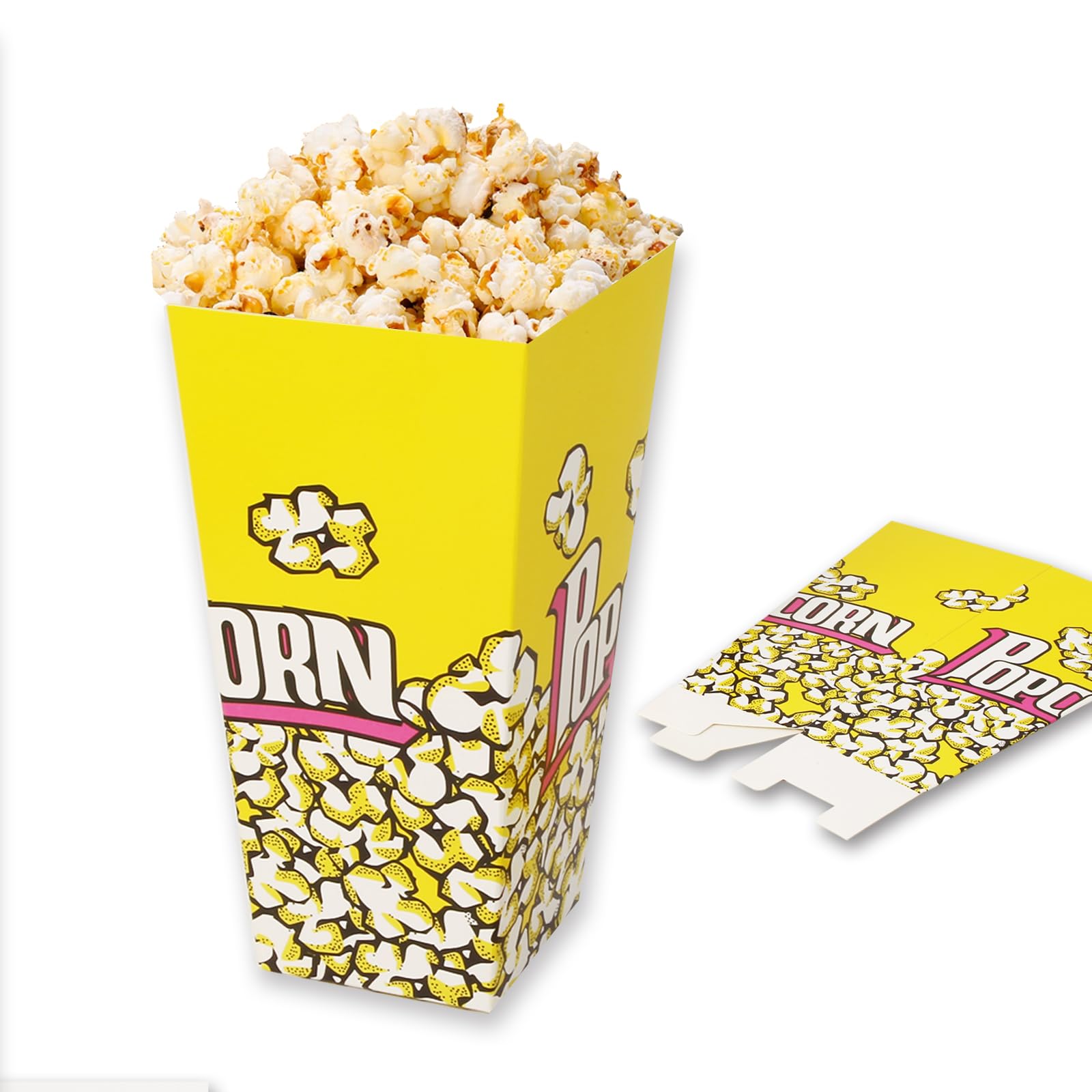 Popcorn Bags Individual Servings Boxes for Popcorn Machine for Party for Events Decorations Large Capacity Disposable Snack Boxes 50pcs Paper Bags for Popcorn