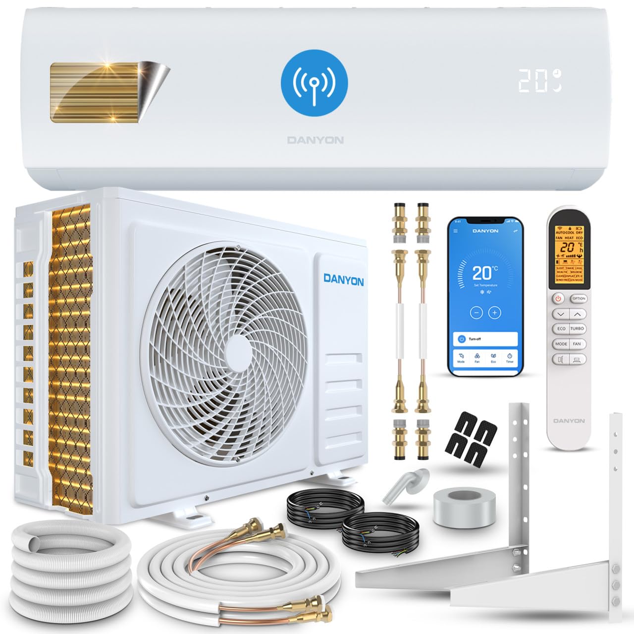 DANYON Split Klimagerät 12000 BTU (3,4 kW) – Inverter, WiFi & App