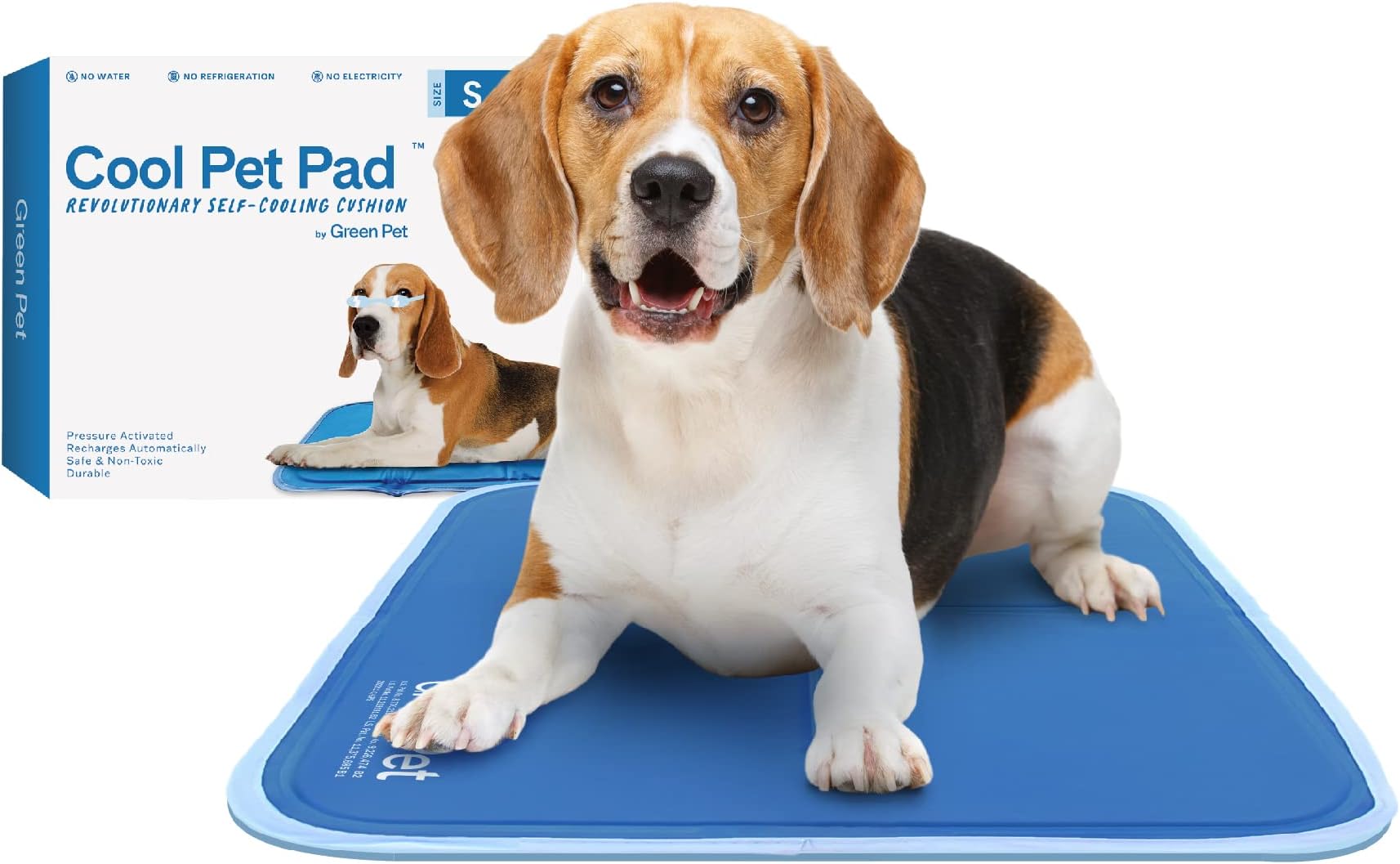 TheGreenPetShop The Green Pet Shop Dog Cooling Mat, Small - Pressure Activated Pet Cooling Mat for Dogs and Cats, Sized for Small Pets (9-20 Lb.) - Non-Toxic Gel, No Water Needed for This Cool Pet Pad