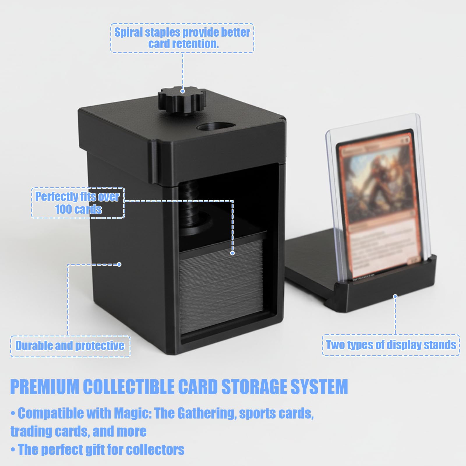 Amazon.com: Card Deck Box For Mtg Commander, Commander Deck Box & Press,  Fits 100+ Cards, Card Storage Box For Trading Cards, Removable Deck Case,  For Mtg, Sport, Trading Cards, Gift For Card