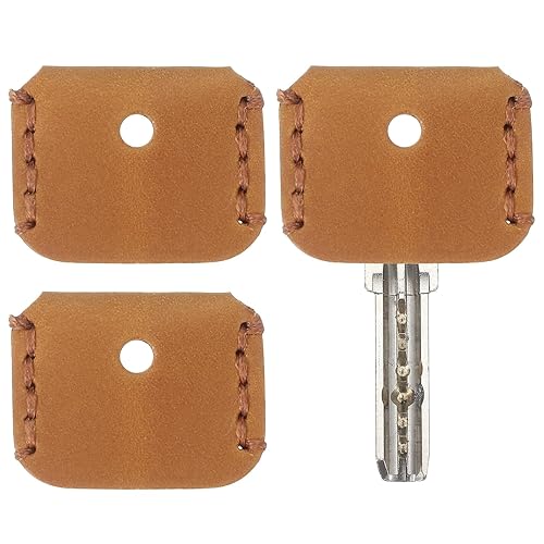 PATIKIL Leather Key Covers Caps, 3 Pack Head Key Sleeves