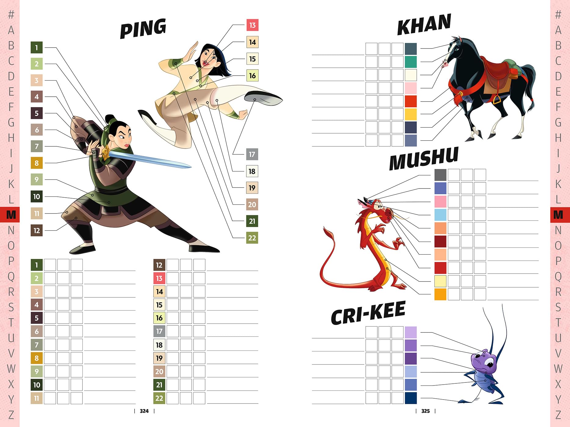 Coloriages mystères - Livre compagnon - Nuancier des personnages Disney: Mon livre compagnon pour réaliser tous les coloriages Disney