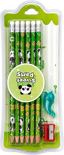 Wonderland 2B Pencil set -Pack of 12 with top erasers, 1 grip and 1 sharpner | Writing pencils for school and return gift|Green Colour