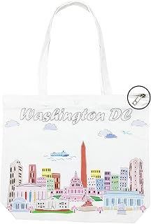 City Themed Artwork Tote Bag with Zipper Series- Designed in the USA, 17"x14", Souvenir & Gift