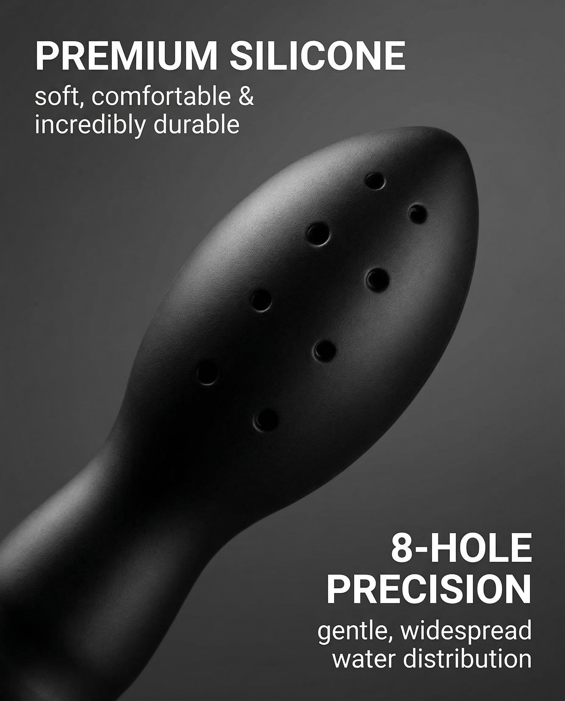 1 Pezzo Doccino Anale,Pulitore Vaginale Con 8 Fori,Silicone Doccetta Anale,Per la Pulizia Anale Colonic Sistema,Per Coppie Gay, Uomini e Donne(Nero)