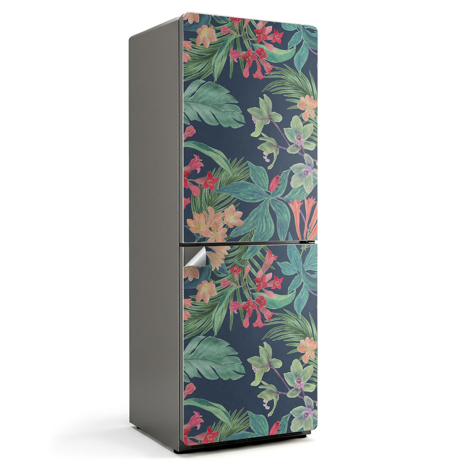 Autocollant pour réfrigérateur floral tropical 70x190 cm adhésif cuisine
