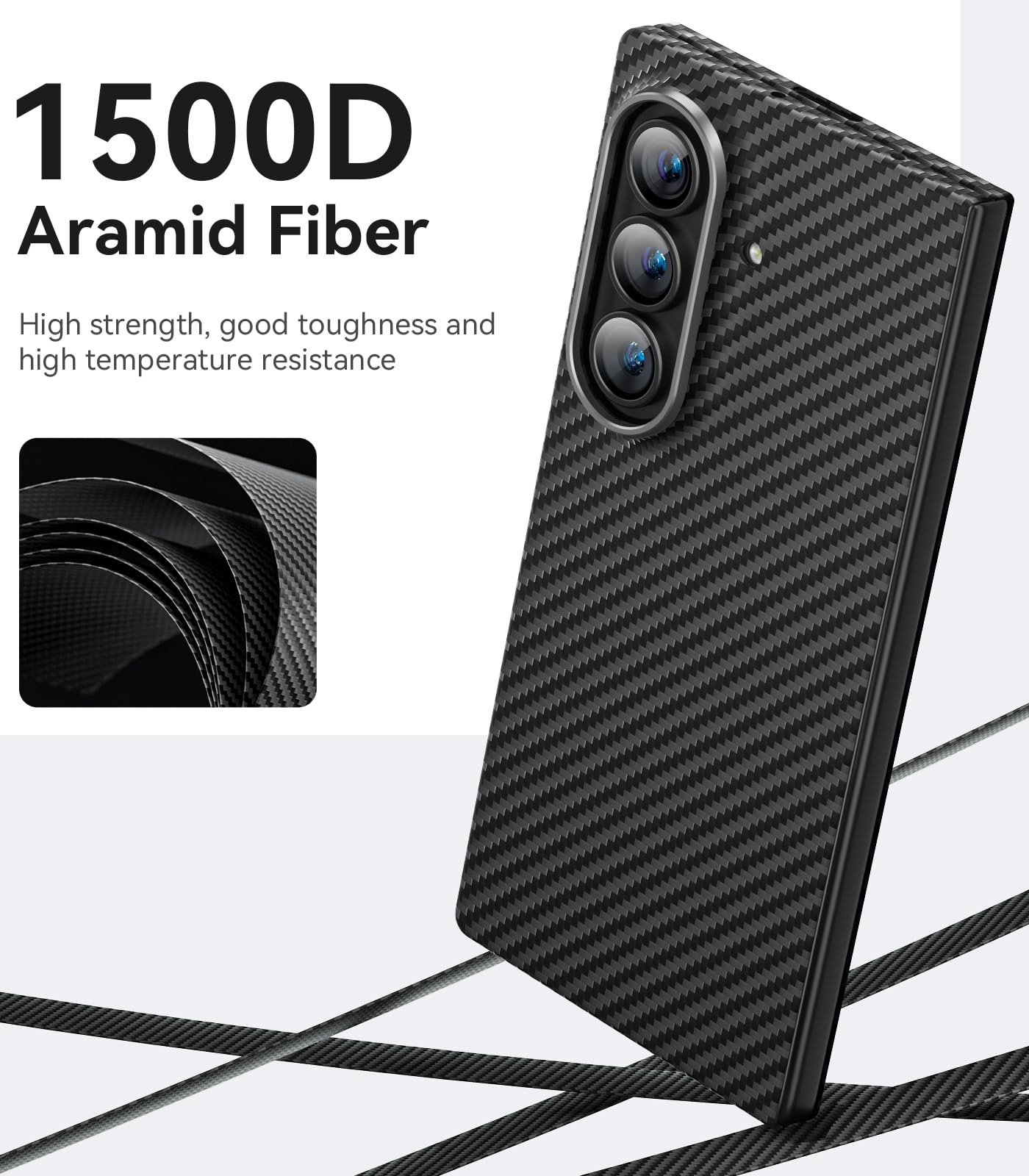 memumi Carbon Hülle für Galaxy Z Fold 8 Ultra, 0.5 mm Superdünn Handyhülle | Schutzhülle aus echter Aramidfaser mit Fallschutz für Galaxy Z Fold 8 Ultra (2026)