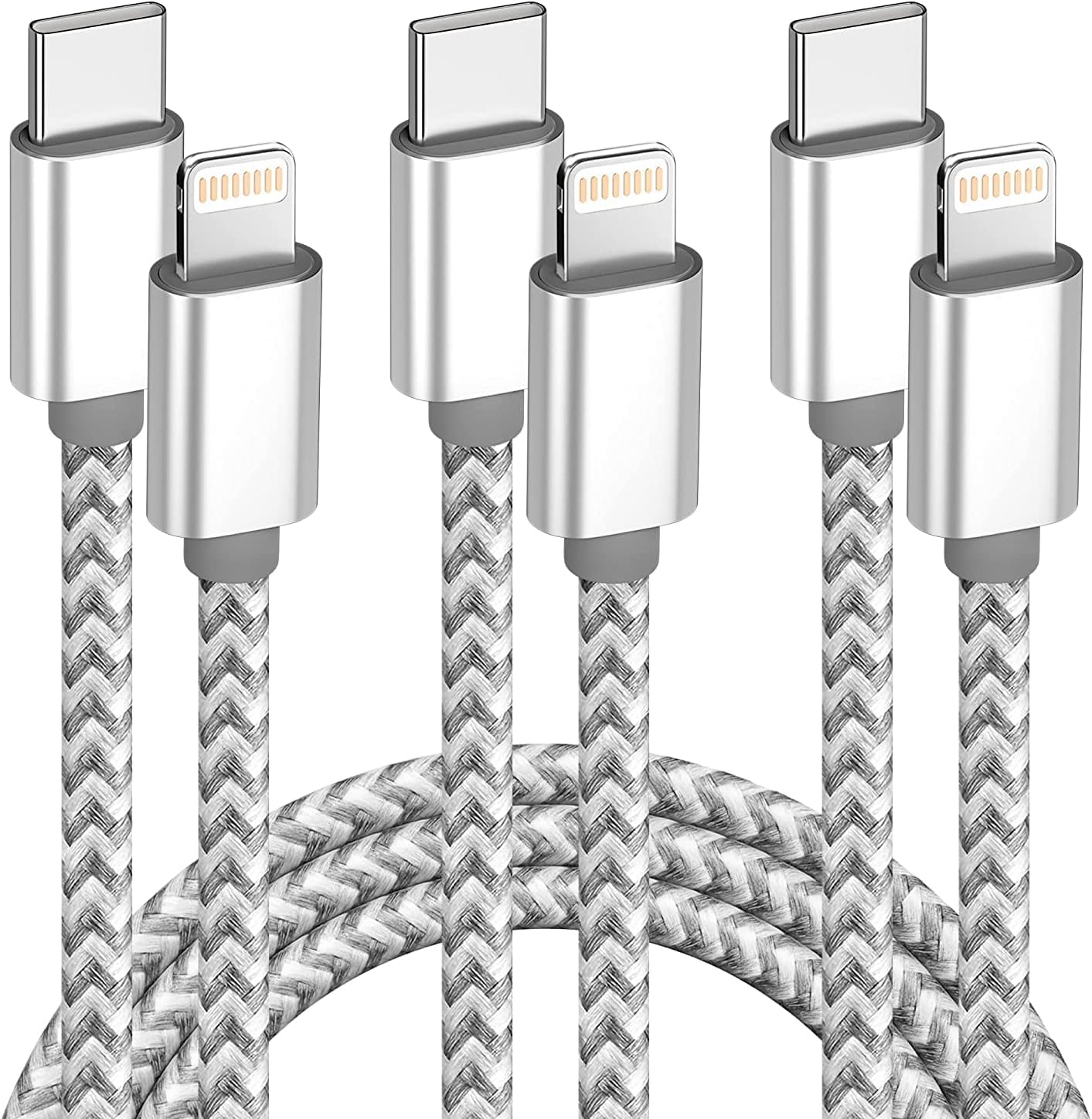 iPhone Charger [Apple MFi Certified] USB C to Lightning Cable 3Pack 6