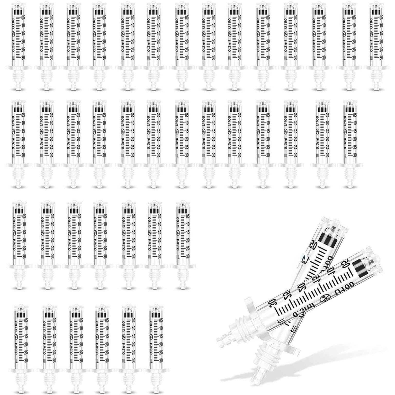 0.3ml Disposable Ampoule Head for Hyaluronic Acid Pen Accessory, Hyaluronic Acid Syringe Women Anti Wrinkle Lifting Lip Beauty Accessory Skin Care Beauty Salons,40pcs