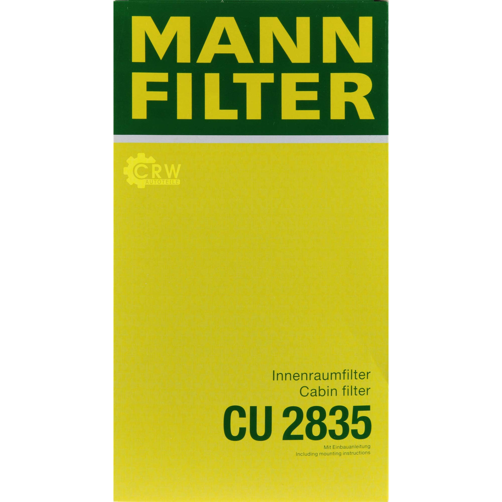 Paquete de inspección Kit de mantenimiento de filtros con filtro de aceite HU 925/4 x, filtro de aire C 25 114/1, filtro de combustible WK 516/1, filtro de habitáculo CU 2835, tornillo de