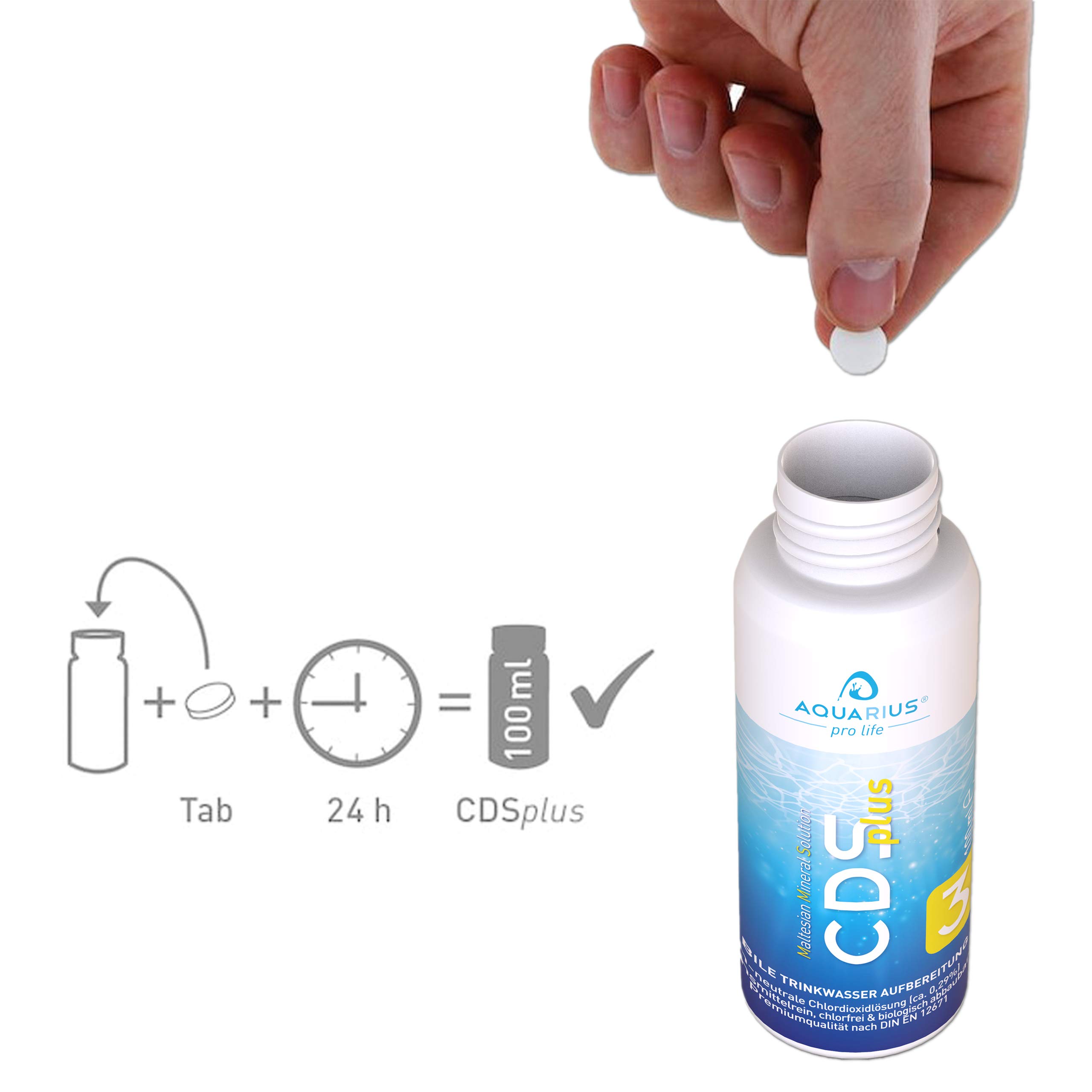 CDSplus 100 ml + Dosier-Set Bundle I patentierte Chlordioxid Lösung I CDL Tropfen + Pipette & Messbecher I Idealer Belgeiter für Camping & Urlaub I CDL Tropfen I Das Original