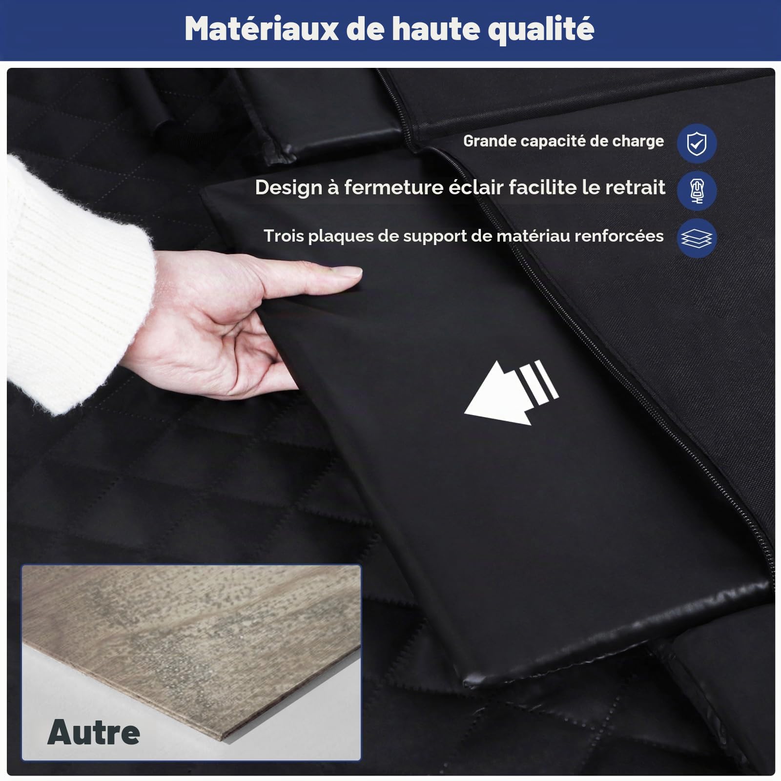 JOEJOY Protection Siege Voiture Chien, Extension Housse Protection Voiture Chien Résistant Aux Rayures Imperméable, Fond Rigide, Noir