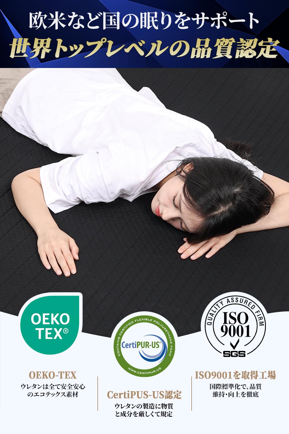Amazon｜マットレス 高反発 凹凸加工【極上の寝心地 沈まない】 2層