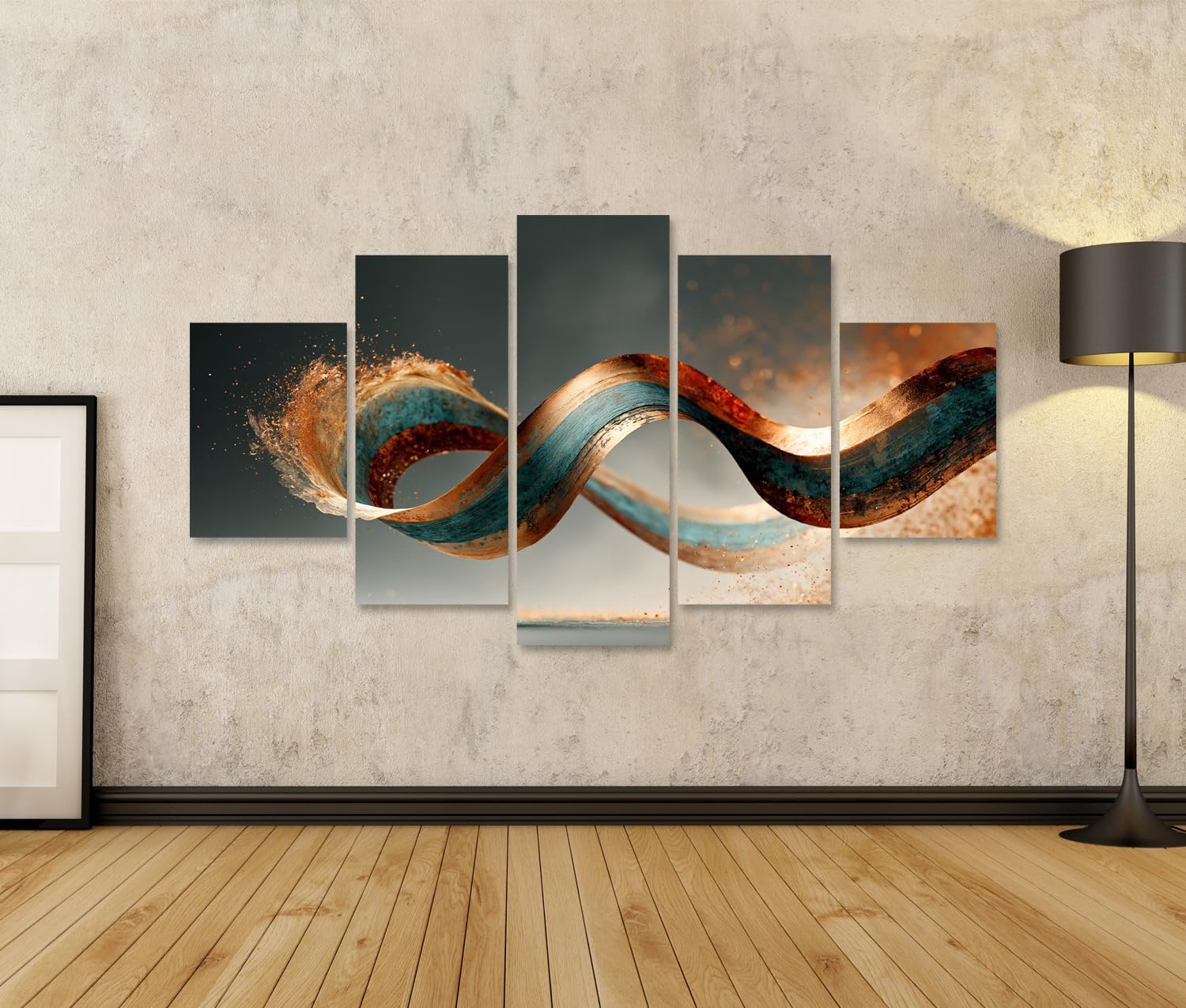islandburner Bild auf Leinwand Faszinierende Dynamik Kunstdruck Wohnzimmer Für Kunstliebhaber - 5-teilig