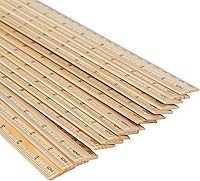 Vista 4 de KINJOEK 144 paquetes de reglas de madera de 6 pulgadas a granel de madera de pino de doble cara regla escolar pequeña que mide para el hogar