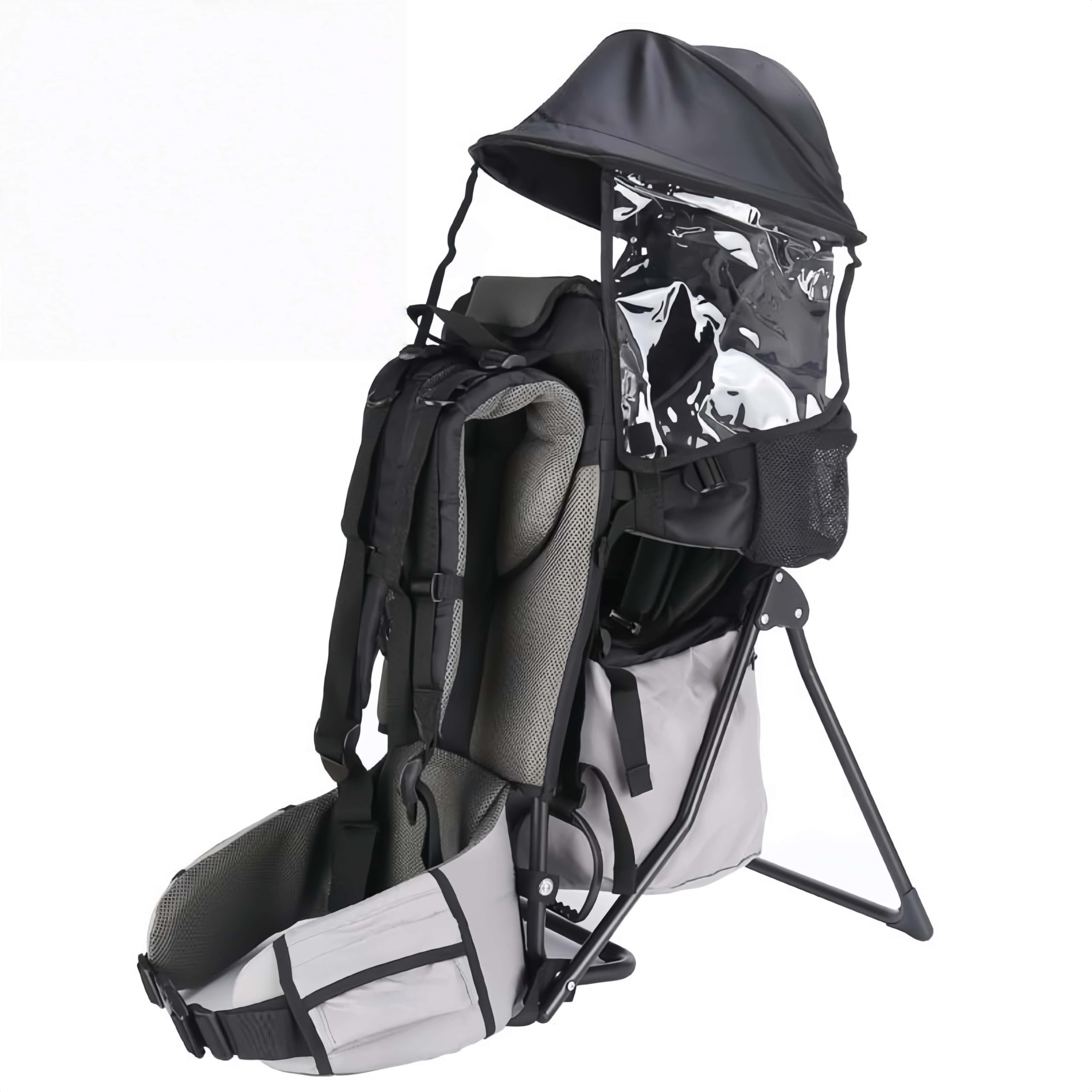 Mochila portabebés para Senderismo y Viajes - Diseño ergonómico con Parasol, arnés de Seguridad de 5 Puntos y reposapiés - para Padres de Entre 1,55 y 1,90 m