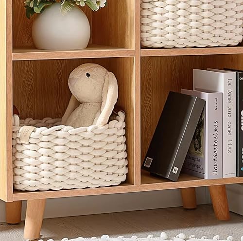 Miniatura 3 de Paquete de 2 cestas plegables de cuerda de algodón, cubos de almacenamiento tejidos a mano para joyas, control remoto, frutas, bonita cesta de tela