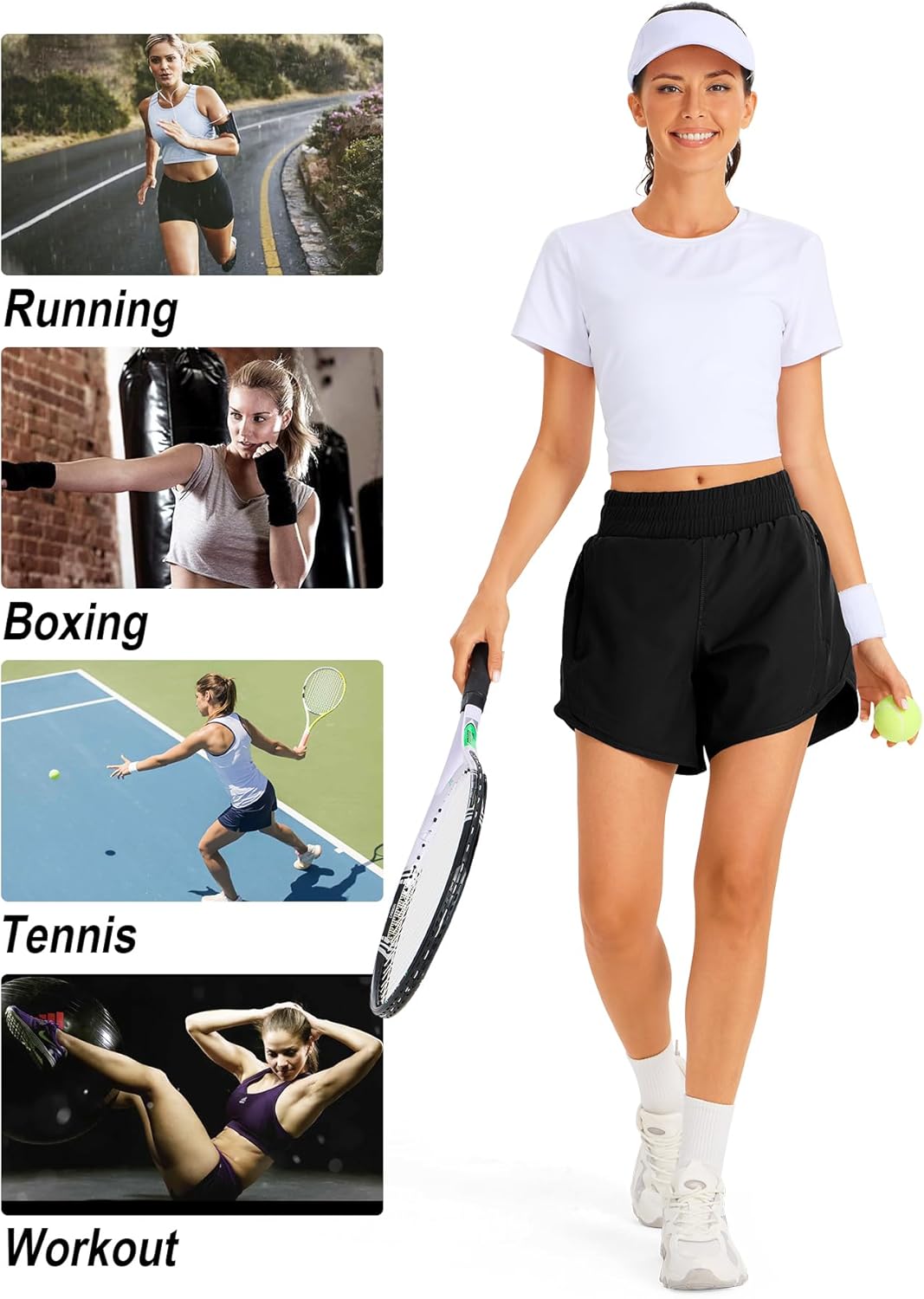 ZUTY 5" Athletic Running Shorts for Women with Zipper Pocket High Waisted Quick Dry Workout Gym Shorts with Liner - Image 5