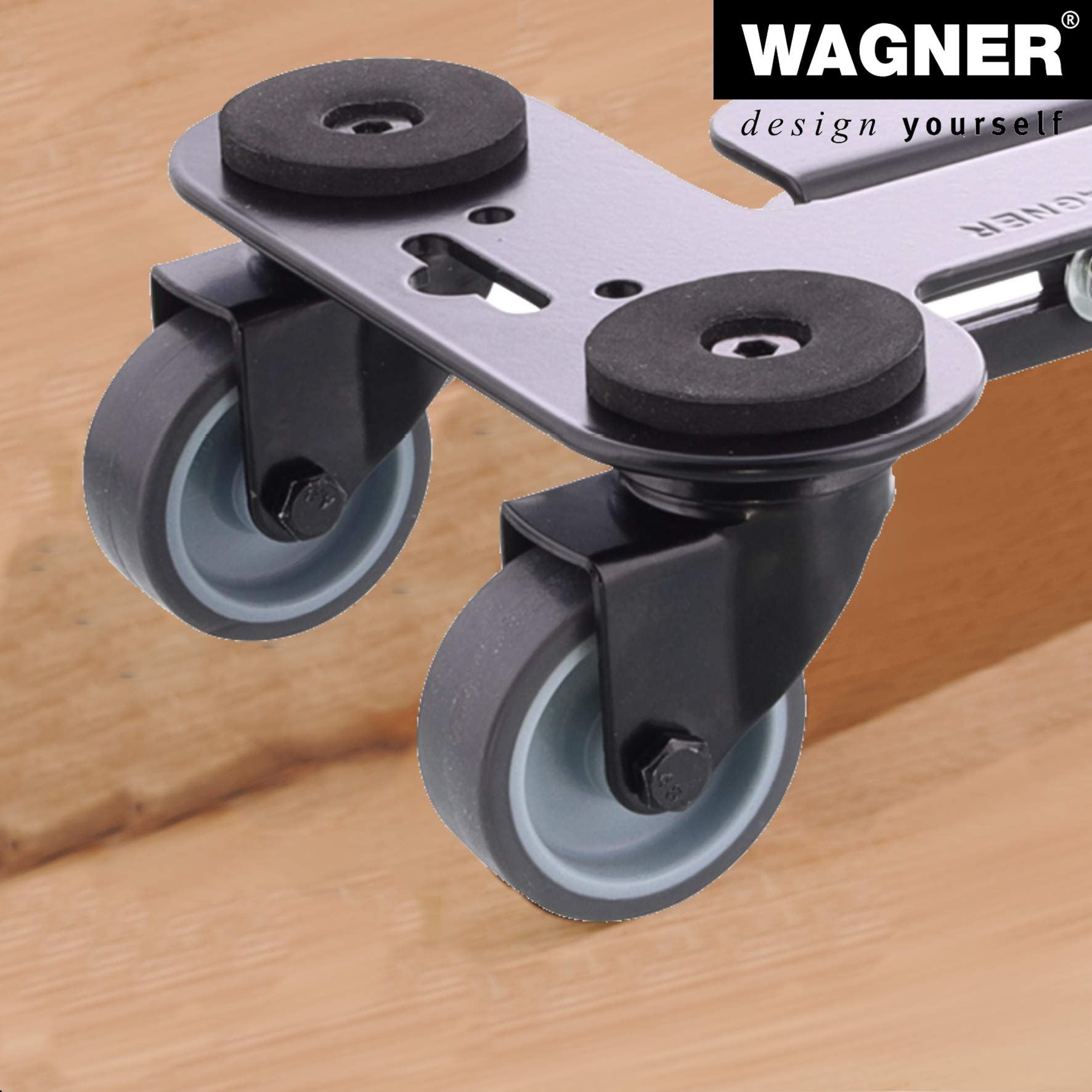 WAGNER Transportroller Transporthilfe 4120 I Industriestahl beschichtet I 35-50 x 16,5 x 9 cm, Tragkraft 250 kg I Möbelroller ausziehbare Ladefläche ! Umzugsroller mit Flexibler Anpassung, Rollbrett