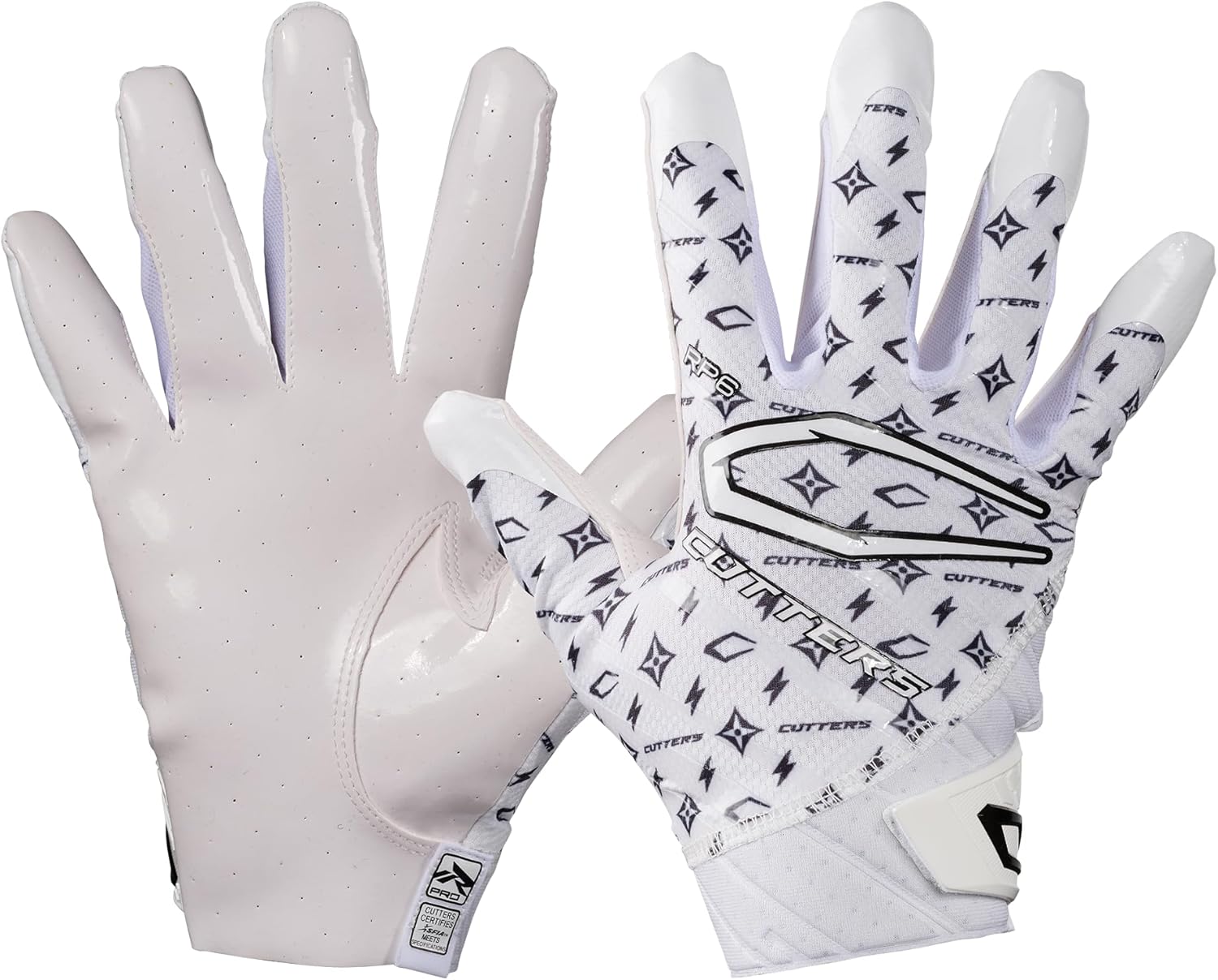 Cutters Rev Pro Football Gloves, Men's Sticky Ultra Grip Receiver Gloves, Adult, 1 Pair