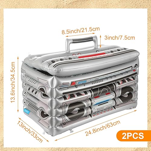 Miniatura 2 de Paquete de 2 enfriadores inflables Boombox, estilo de los años 8090, decoración de caja de boom inflable, contenedores de bebidas, enfriadores de