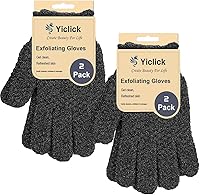 Vista 4 de Yiclick Guantes Exfoliantes Pesados, Guantes Exfoliantes para el Cuerpo Exfoliante para Baño y Ducha, Exfoliante Corporal para Eliminar la Piel