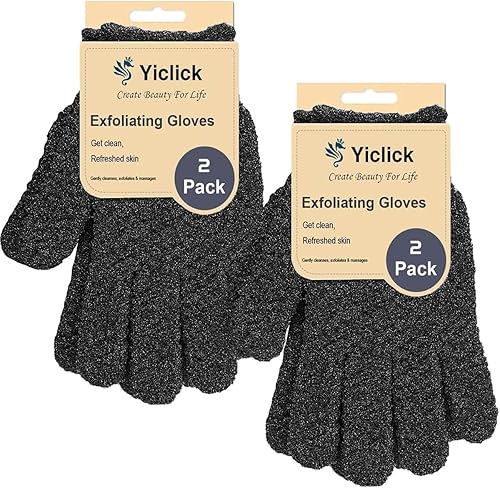 Miniatura 4 de Yiclick Guantes Exfoliantes Pesados, Guantes Exfoliantes para el Cuerpo Exfoliante para Baño y Ducha, Exfoliante Corporal para Eliminar la Piel