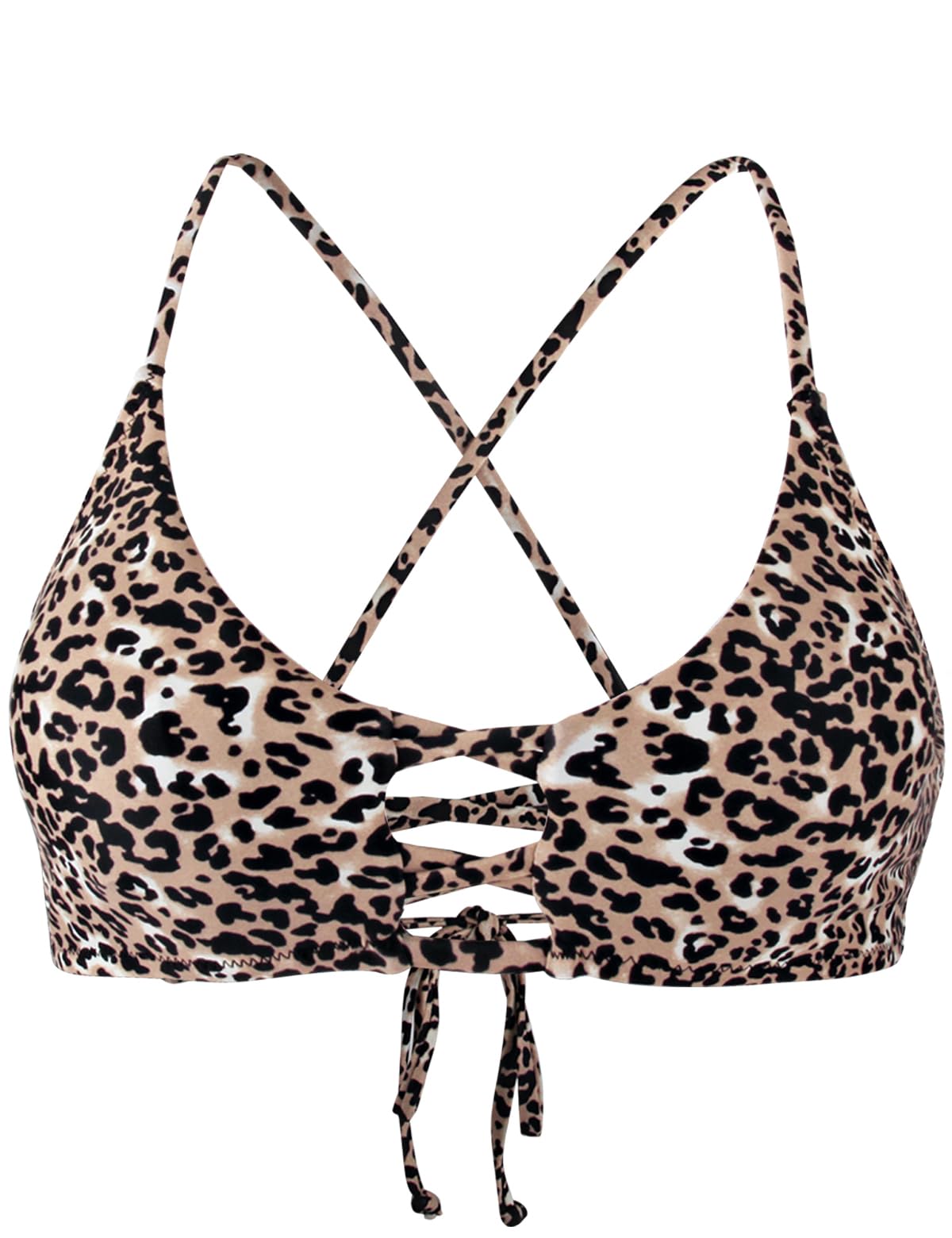 Ocean Blues Top bikini da donna con spalline e apertura frontale, imbottitura rimovibile regolabile e incrocio sulla schiena