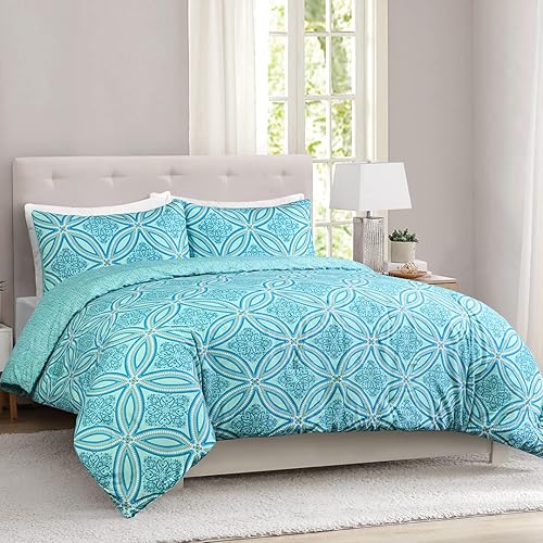 Miniatura 7 de EnvioHome Juego de edredón reversible tamaño Queen  Edredón alternativo ligero de microfibra de calidad de hotel con un par de fundas de almohada,