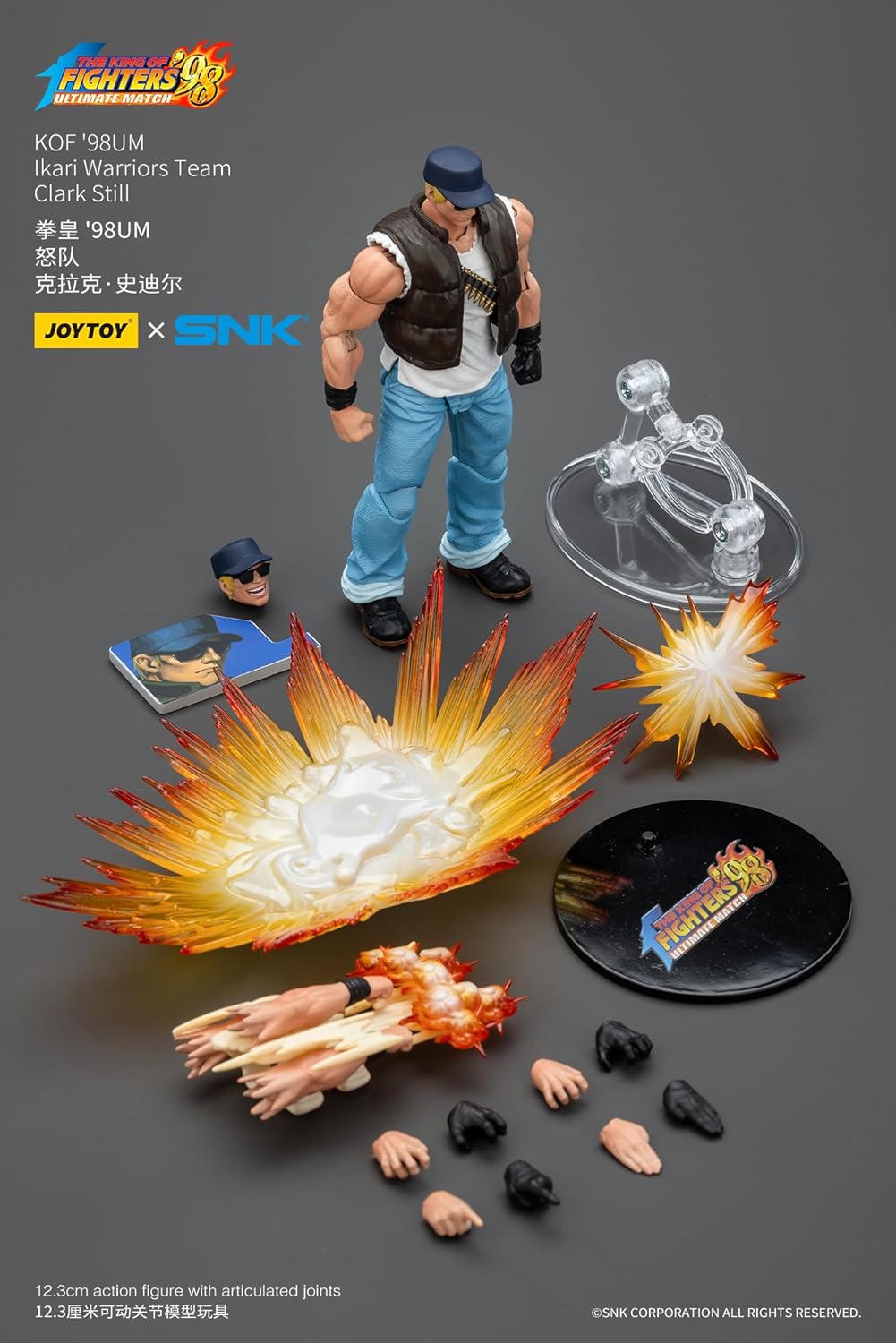 JOYTOY SNK 1/18 Action Figure KOF'98UM Ikari Warriors Team Clark Still Collectible Gifts,Toys for Kids 15+ and Adults 4.84-inch