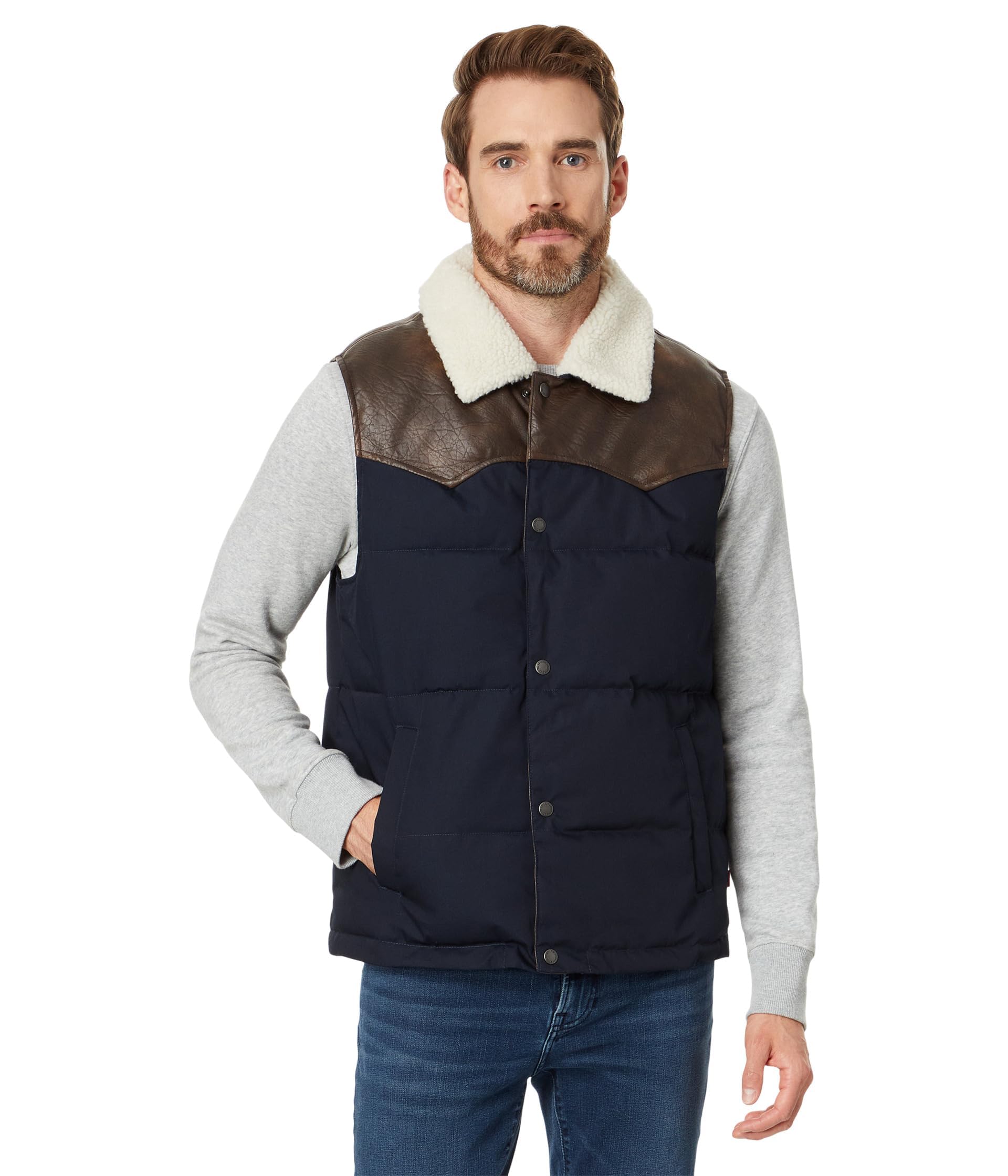 Levi's Men's Out West Mixed Media Puffer Vest