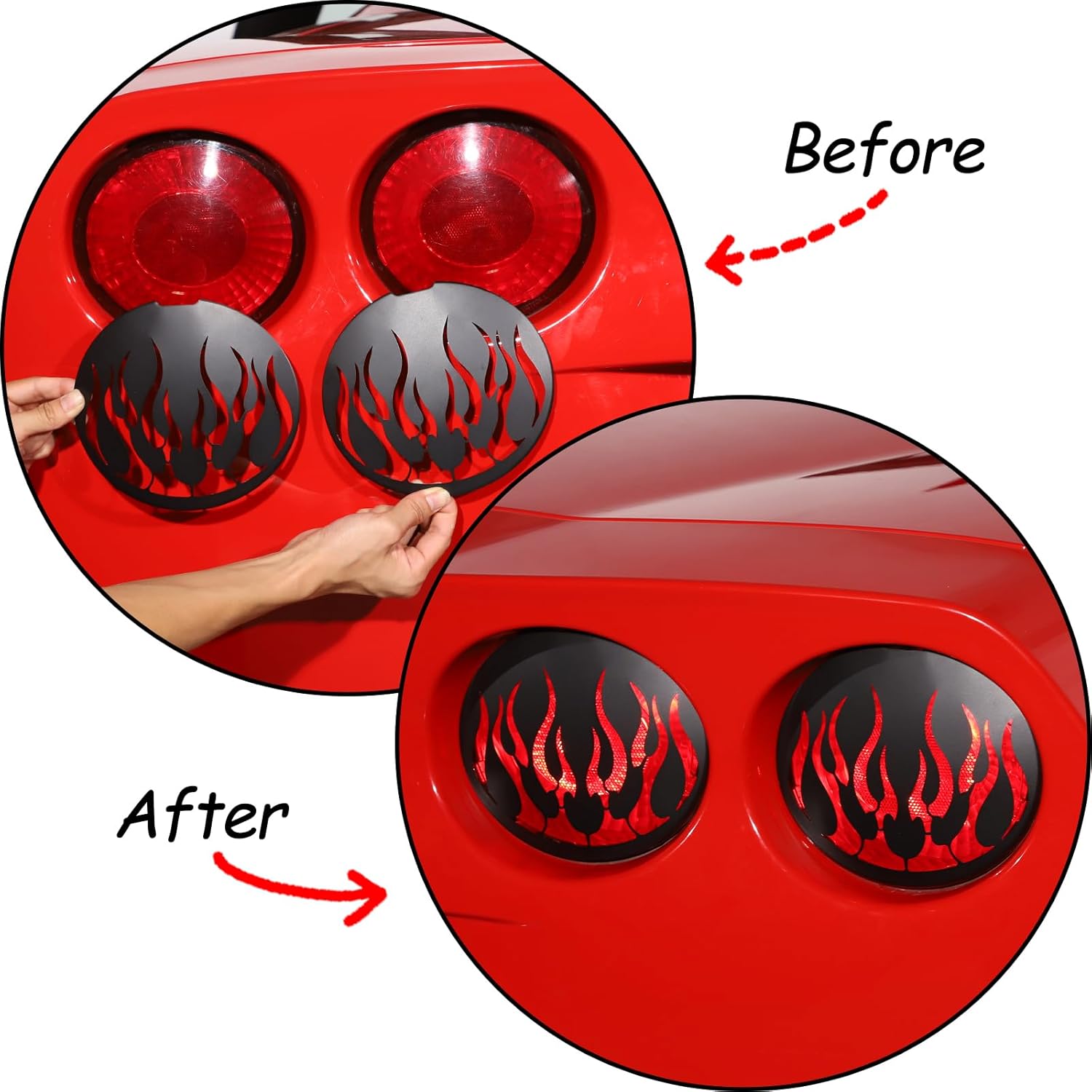 PIUGILH Car Rear Tail Light Cover Trim Fit for Corvette C6 2005-2013 Accessories, Rear Tail Light Protector Cover Guards Stickers Decoration, 4Pcs-Black