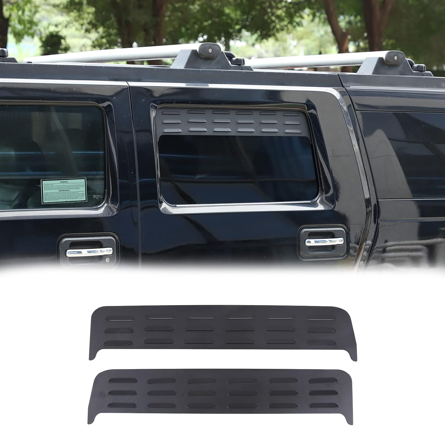Window Air Vent Compatible with Hummer H2 2003-2009, Aluminum Rear Side Window Louvers Air Vent Shades Cover Trim Accessories, 2PCS(Fit for H2)