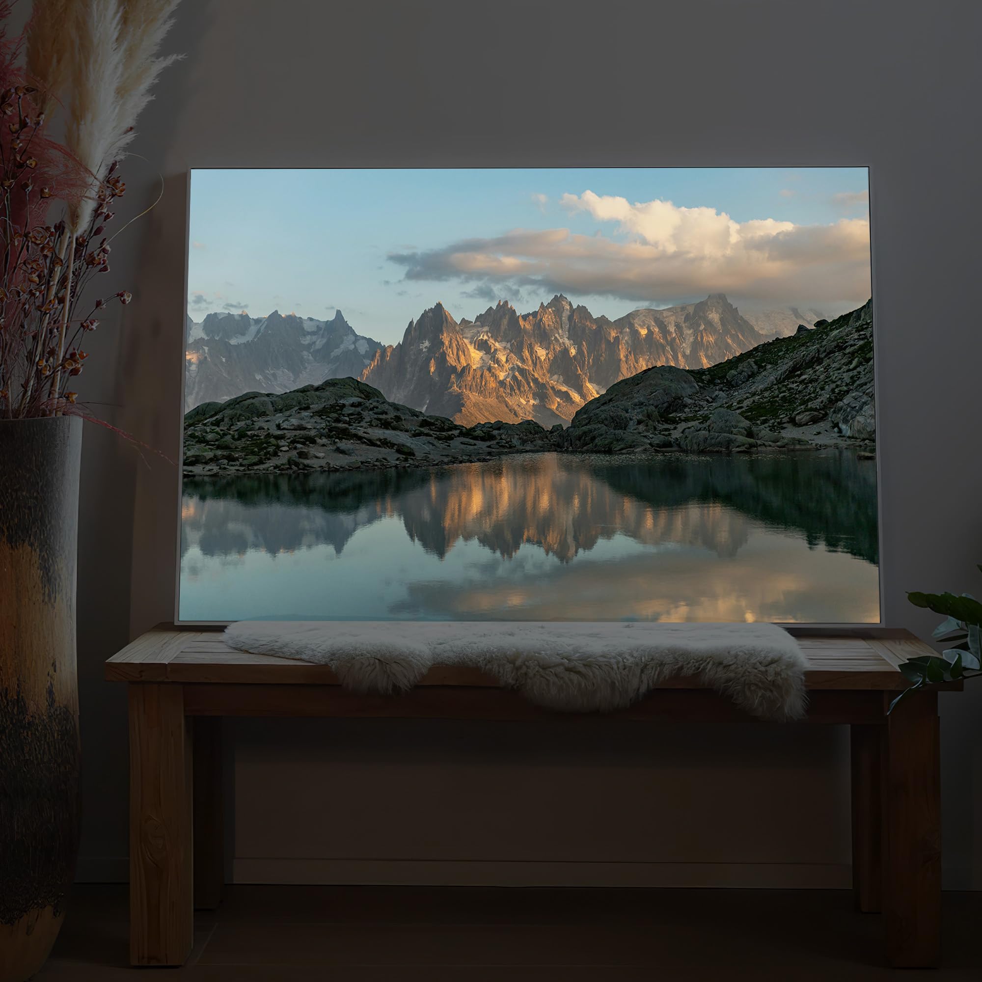 LED Wandbild Französische Alpen – Beleuchtetes Berge Panorama Bild