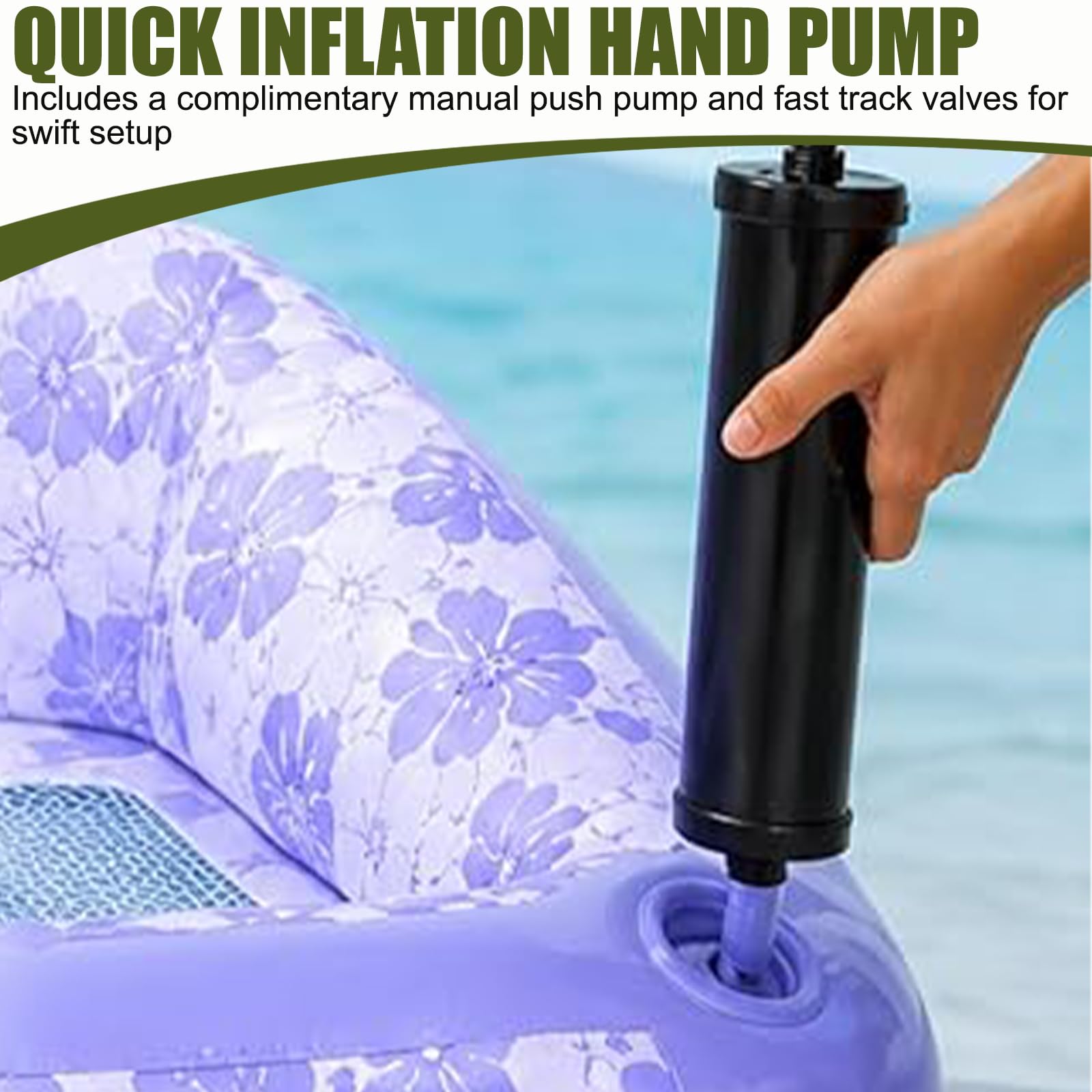 Aufblasbarer Pool Sessel, Wasserhängematte Aufblasbares, Wasserspielzeug Luftmatratze Wasser, Ergonomischer Pool Sitz mit Netzbezug & Getränkehalter,Pool Zubehör Spaß