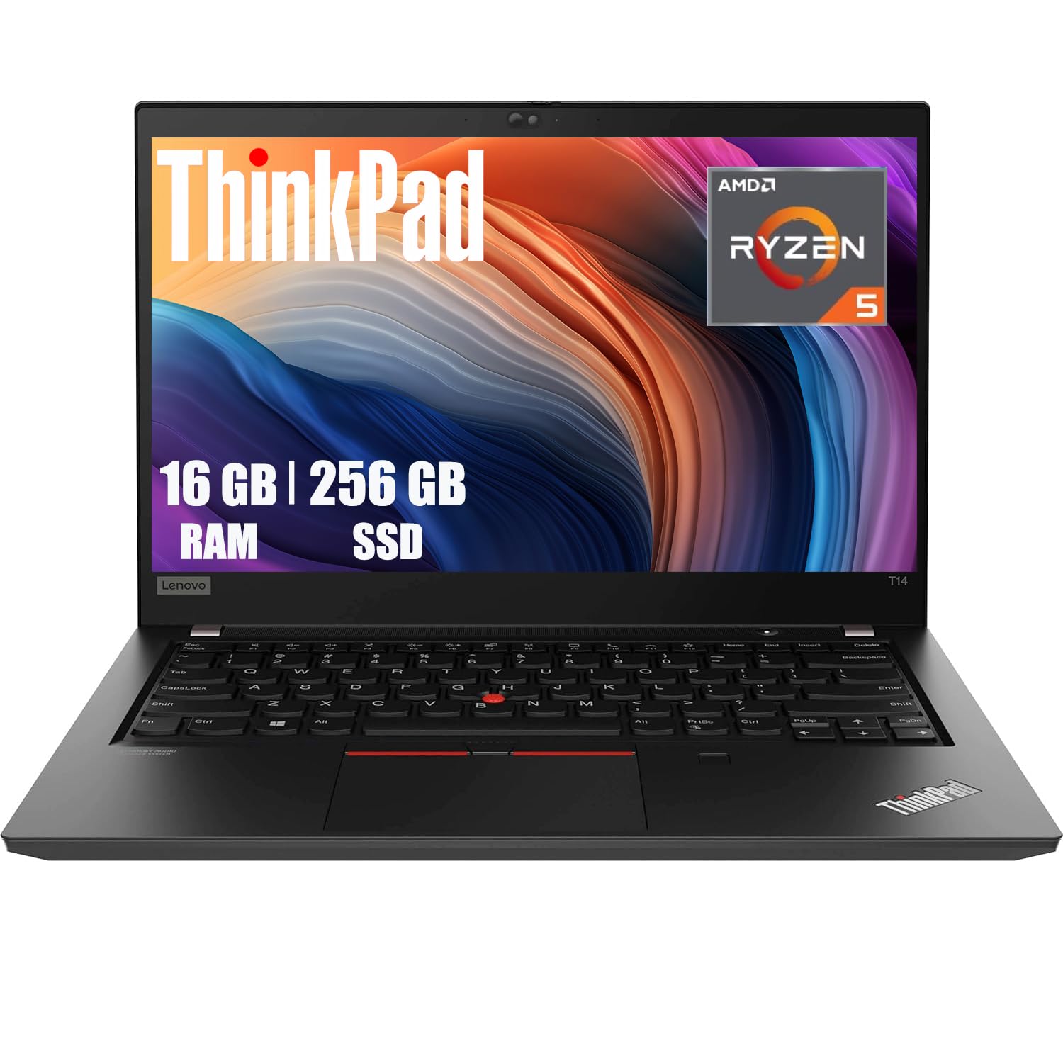 Lenovo Thinkpad T14 Gen 1 Business Laptop, 14" FHD (1920 x 1080), AMD Ryzen 5Pro 4650U, RAM DDR4 da 16 GB, SSD da 256 GB, tastiera QWERTY Windows 11 Pro (ricondizionato)