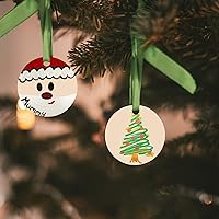 Vista 7 de 100 piezas de círculos de madera sin terminar - disco redondo de 1 pulgada en blanco, adornos de madera natural cortados para decoración