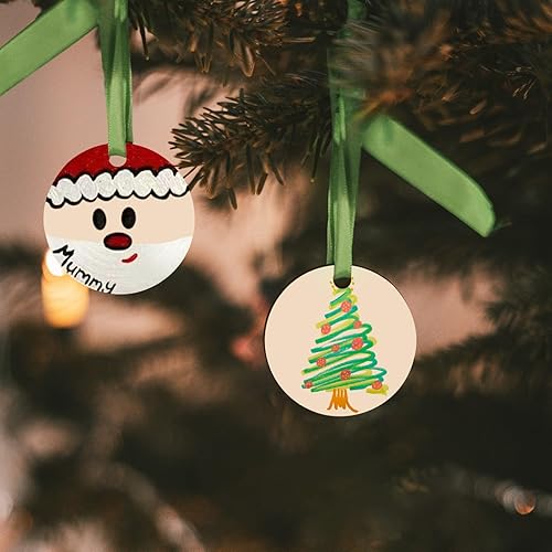 Miniatura 7 de Jyongmer 100 piezas de discos redondos de madera sin terminar, adornos de madera natural en blanco para decoración, suministros de arte de